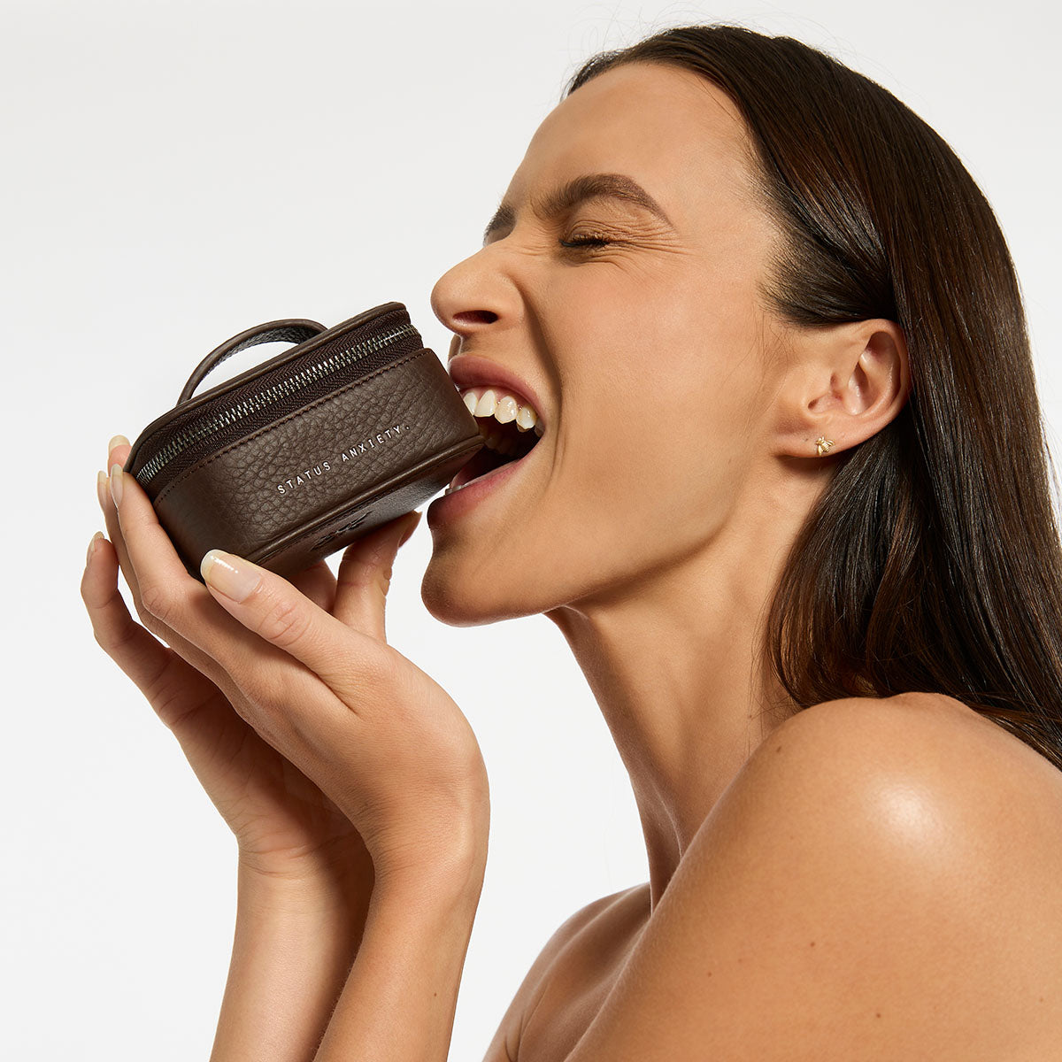 Status Anxiety Heartbreaker Jewellery Case in Cocoa, lifestyle image