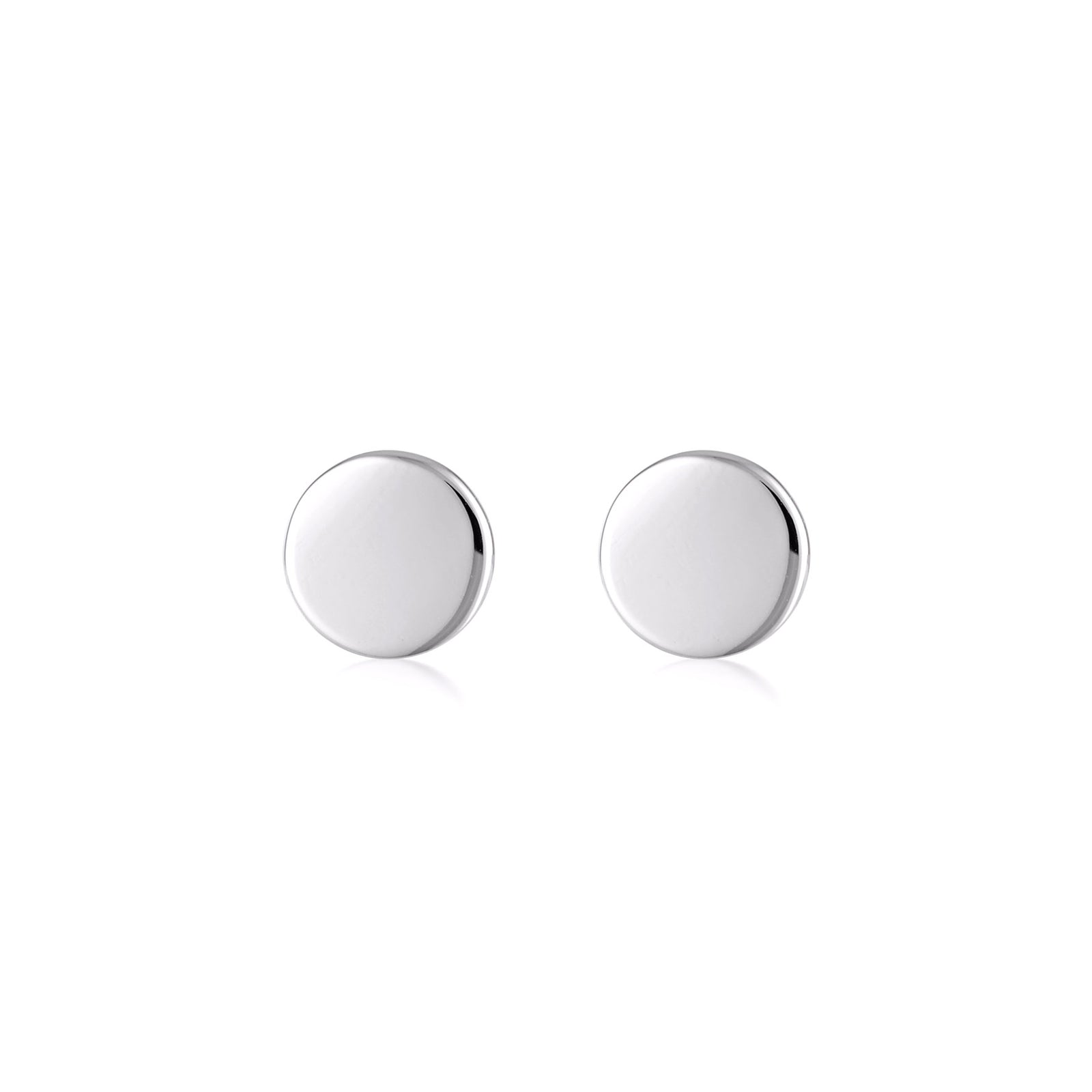 Disc Stud Earrings - Silver