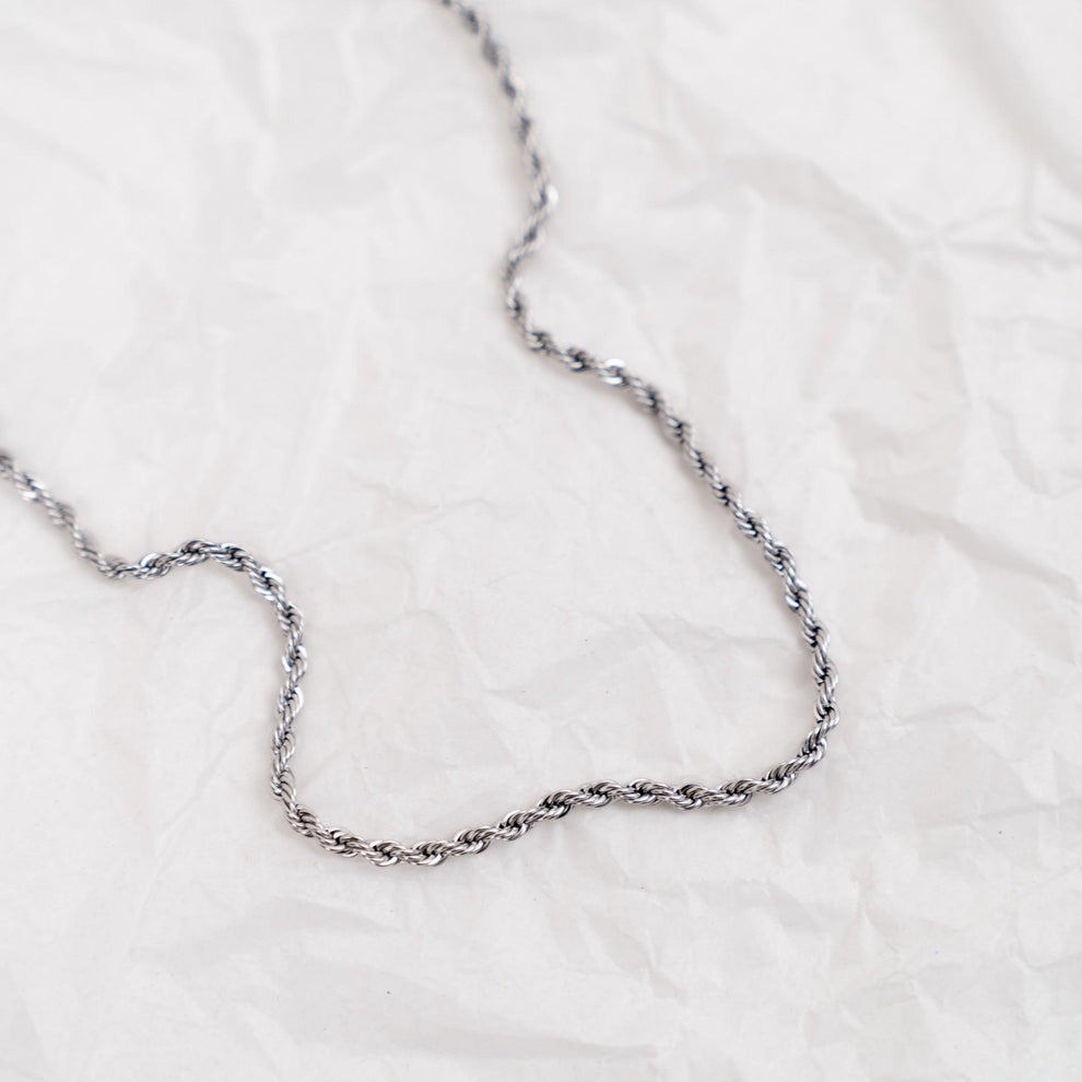 Thin Rope Necklace - Silver
