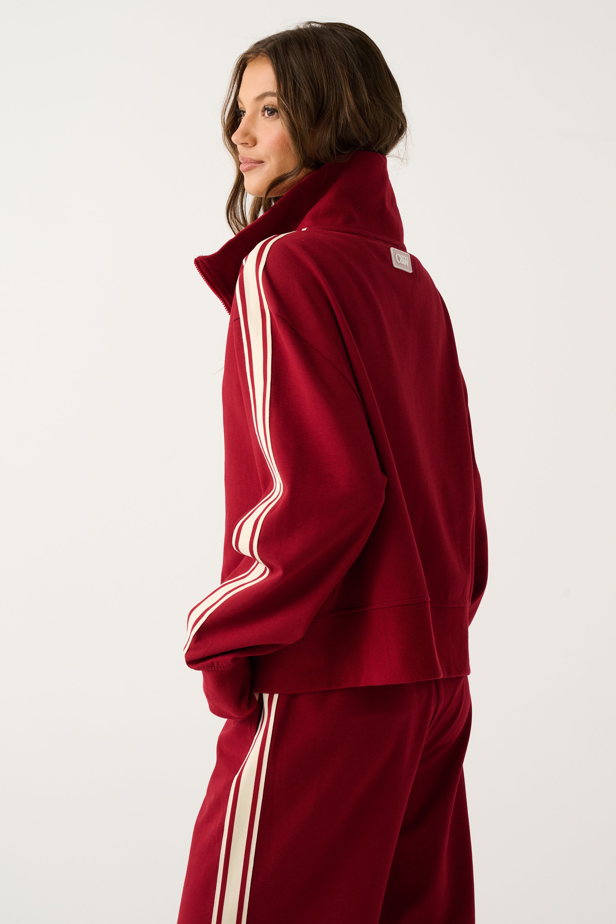 Corey Zip Through Sweater - Mulberry