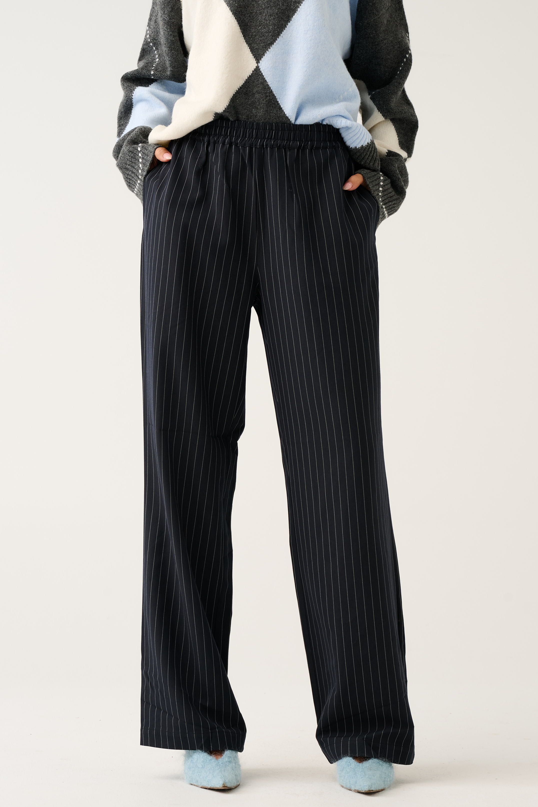 Jett Pant - Charcoal Pinstripe