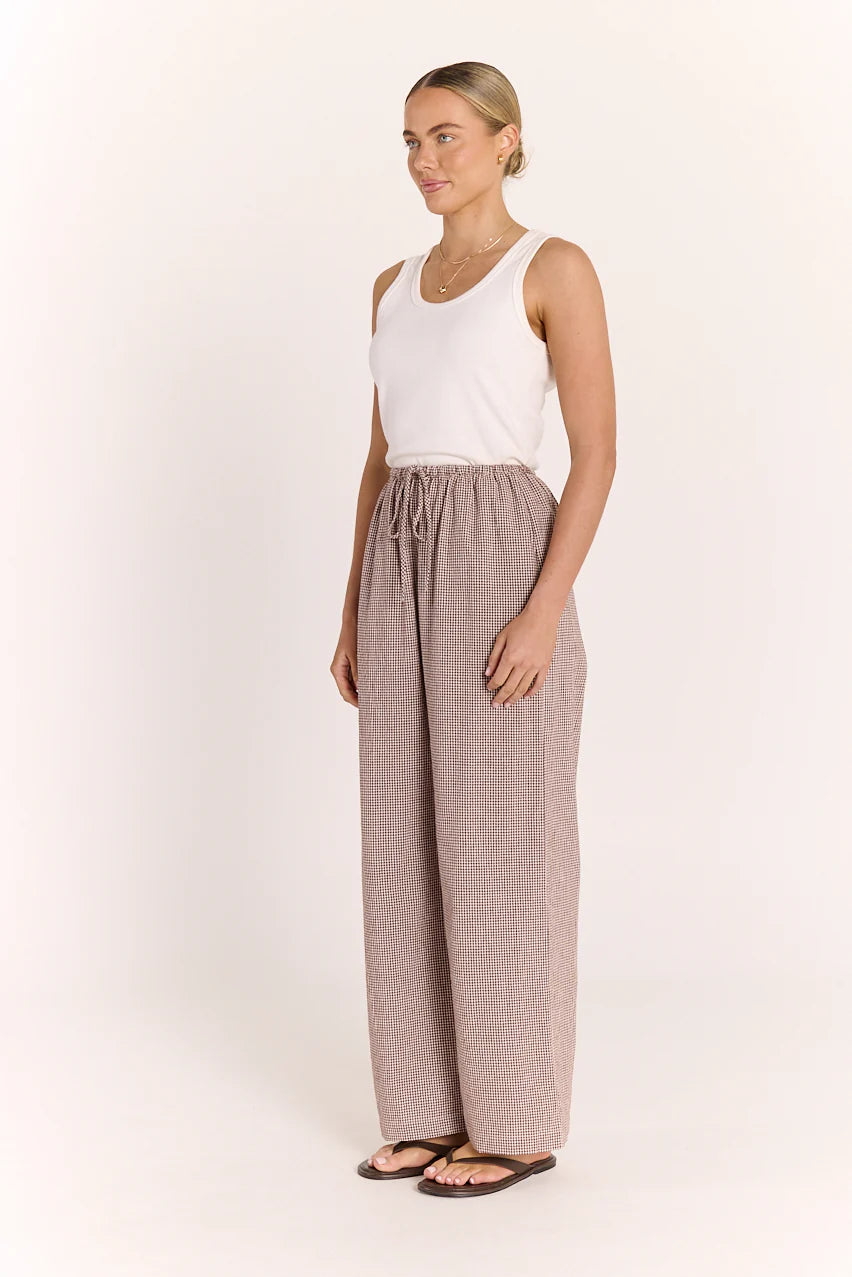 Lottie Pant - Chocolate Gingham