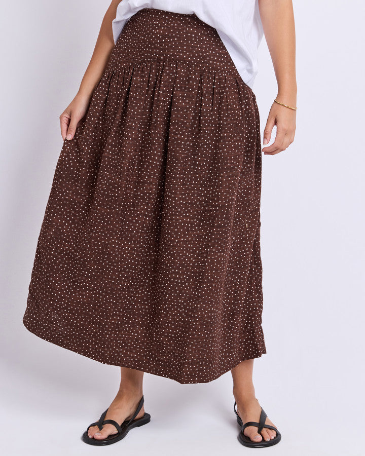 Wren Spot Skirt - Chocolate