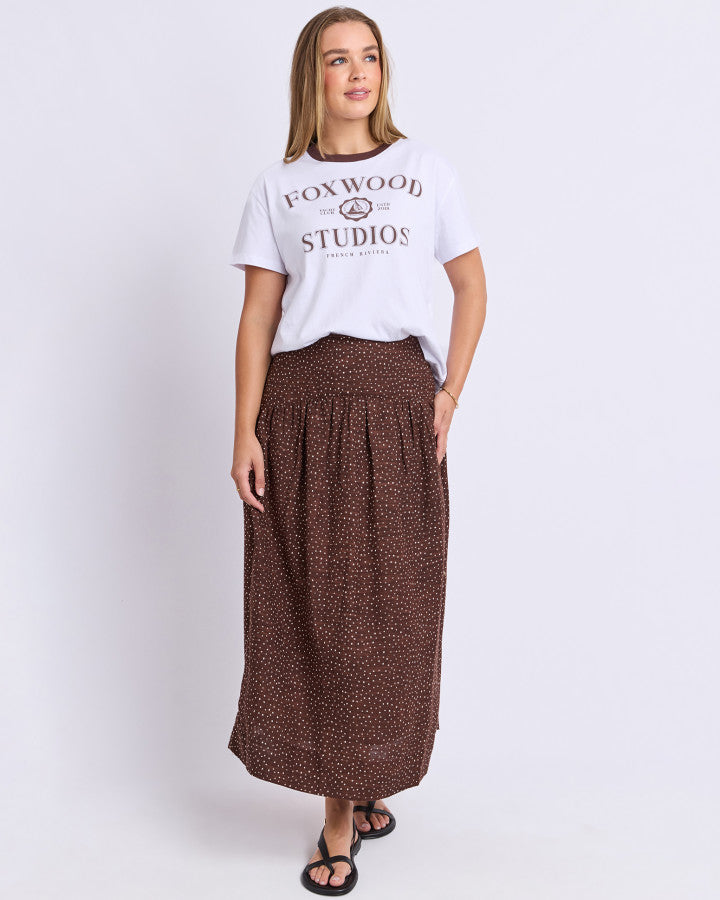 Wren Spot Skirt - Chocolate