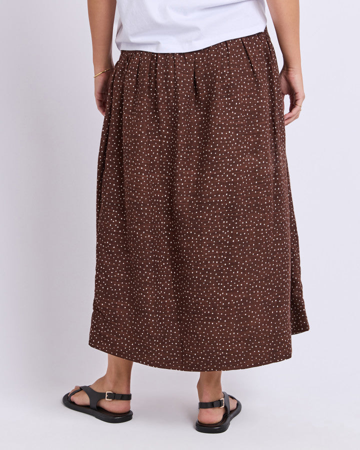 Wren Spot Skirt - Chocolate