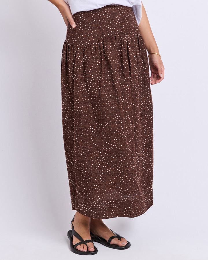 Wren Spot Skirt - Chocolate