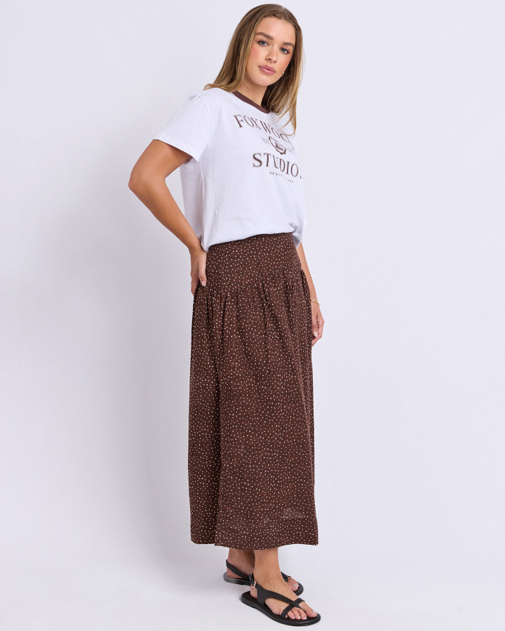Wren Spot Skirt - Chocolate