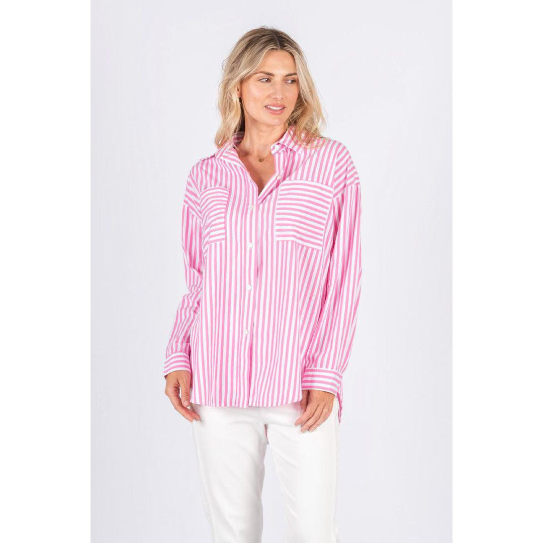 Alayah Stripe Shirt - Pink