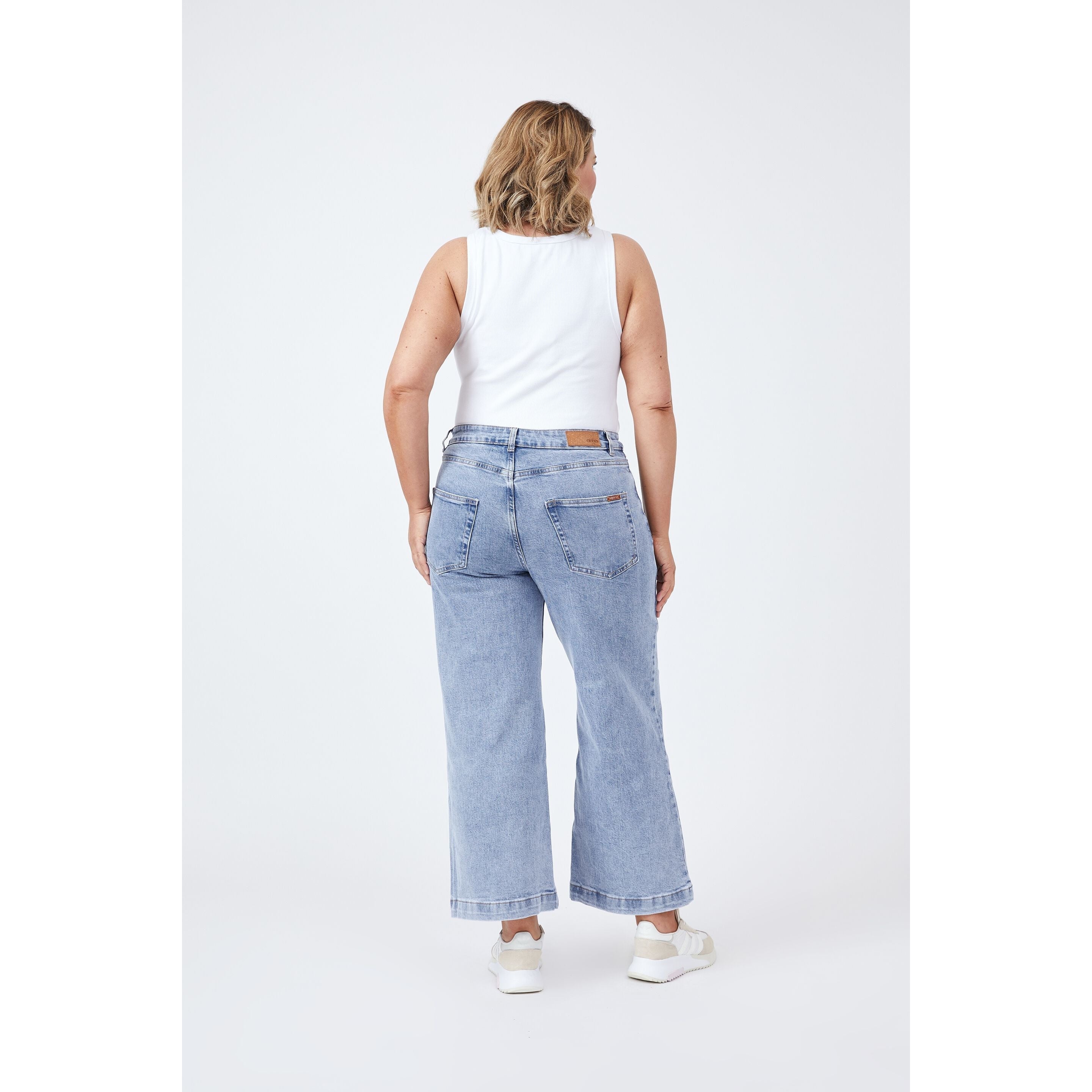 Wide Leg Jean in Organic Cotton - Vintage Blue
