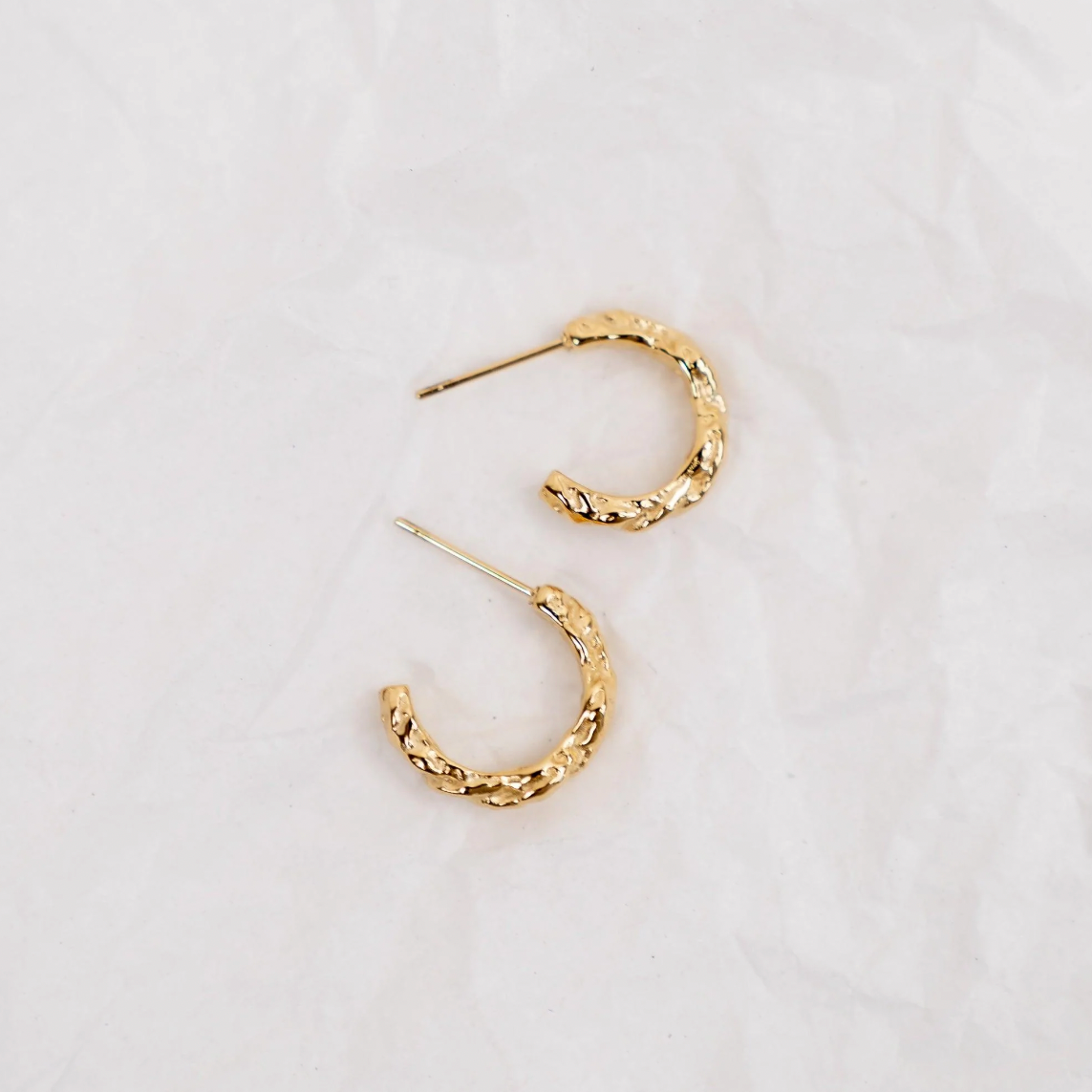 Coral Hoop Earrings - Gold - The Sorella Store