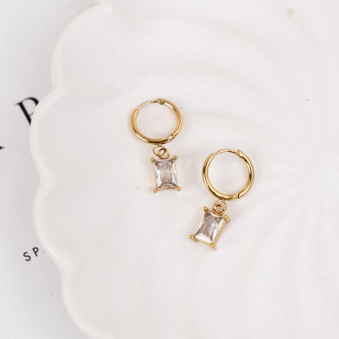 Kiara Earrings - Gold/White - The Sorella Store