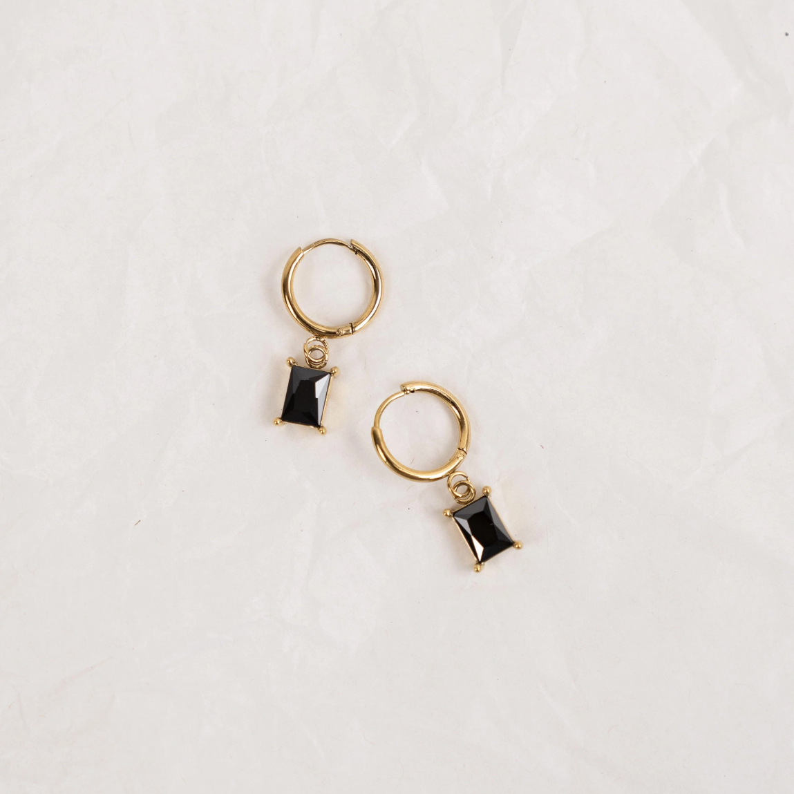 Mini Kiara Earrings - Gold/Black - The Sorella Store