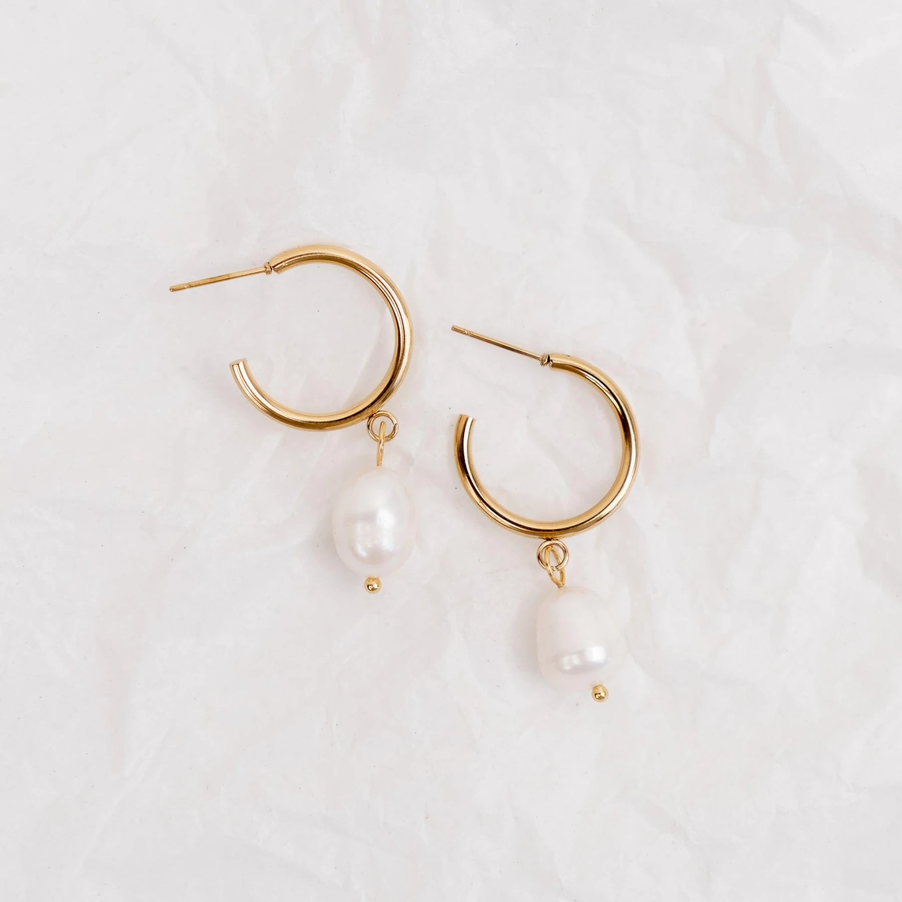 Brighton Pearl Hoops - Gold - The Sorella Store