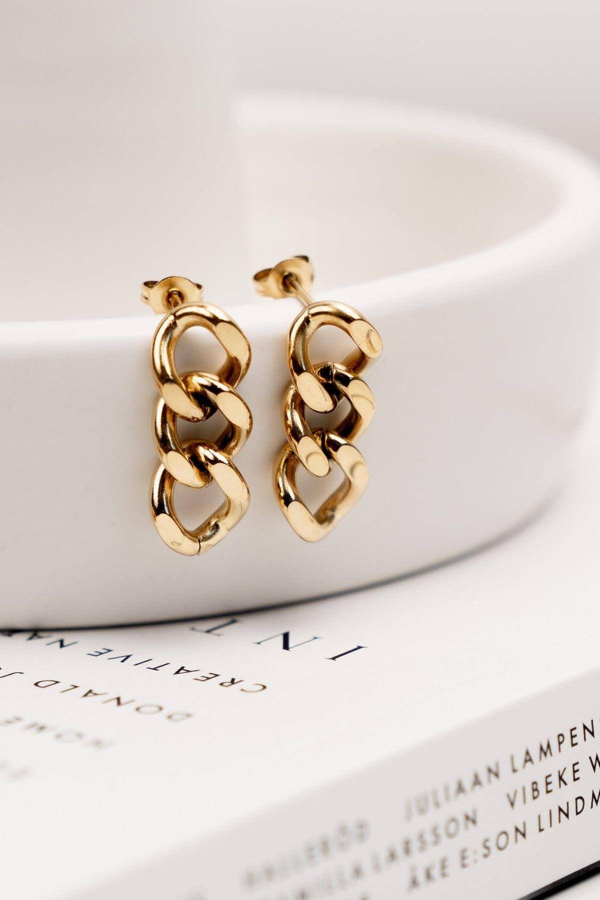 Cuban Link Chain Earrings Gold Sorella Store