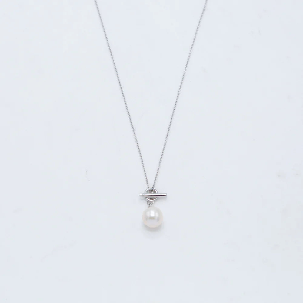 Pearl Thread Necklace - Silver