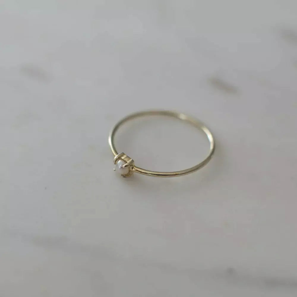 Mini Pearl Ring - Gold - The Sorella Store