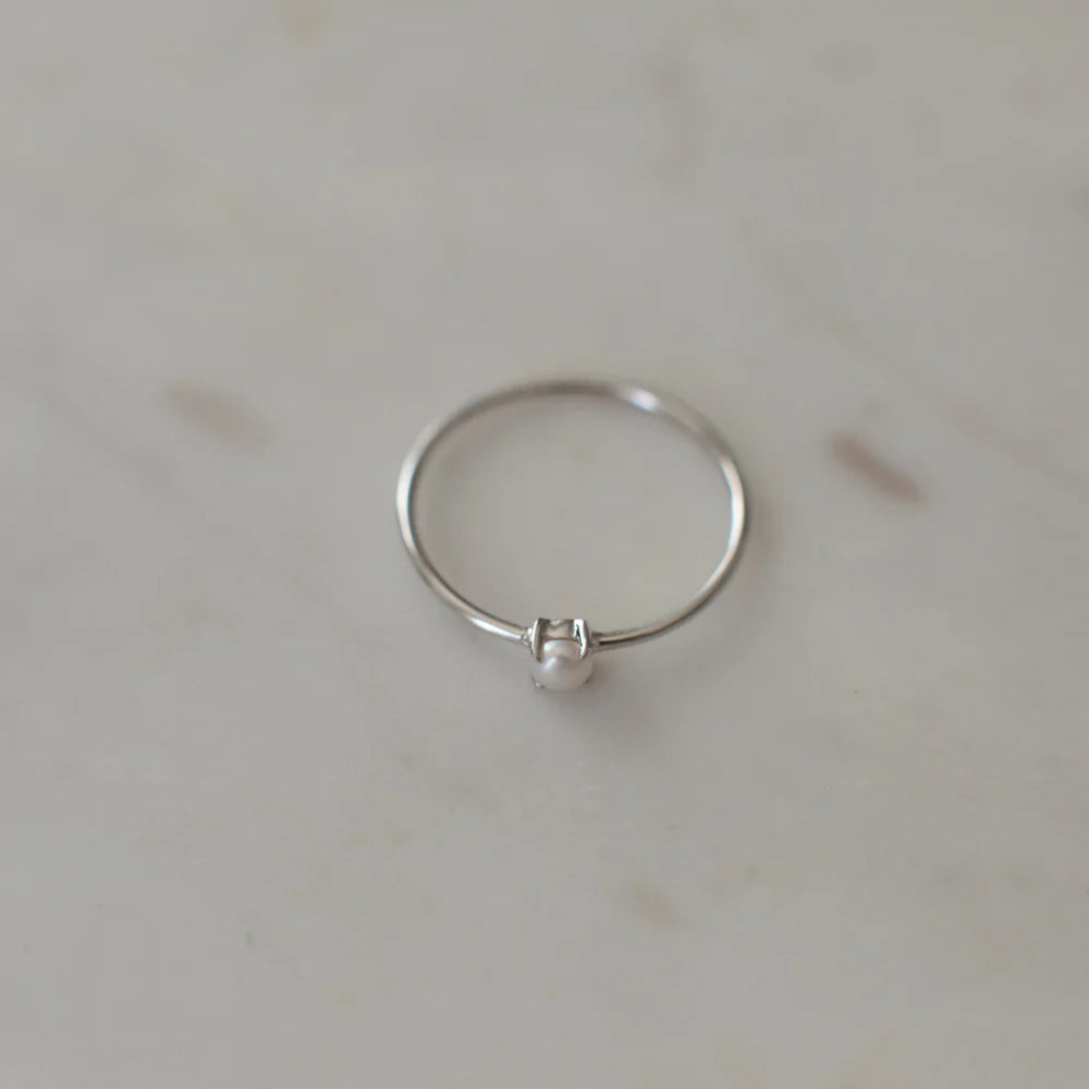 Mini Pearl Ring - Silver - The Sorella Store