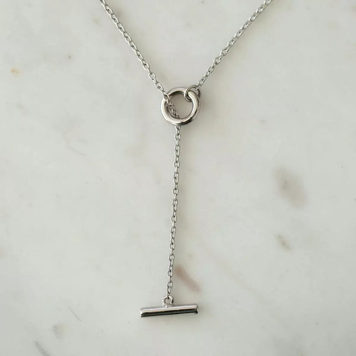Thread Bar Necklace - Silver - The Sorella Store
